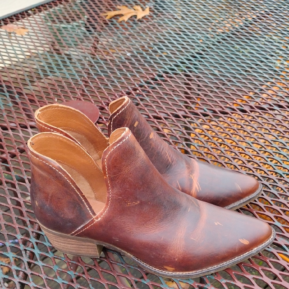 Steve Madden Austin Ankle Boots In Cognac Leather Size 9